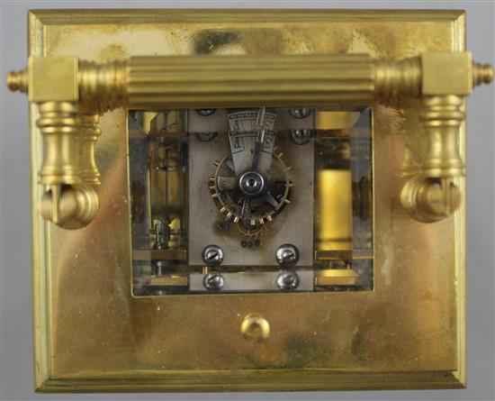 An Edwardian ormolu hour repeating carriage clock, 6.5in.